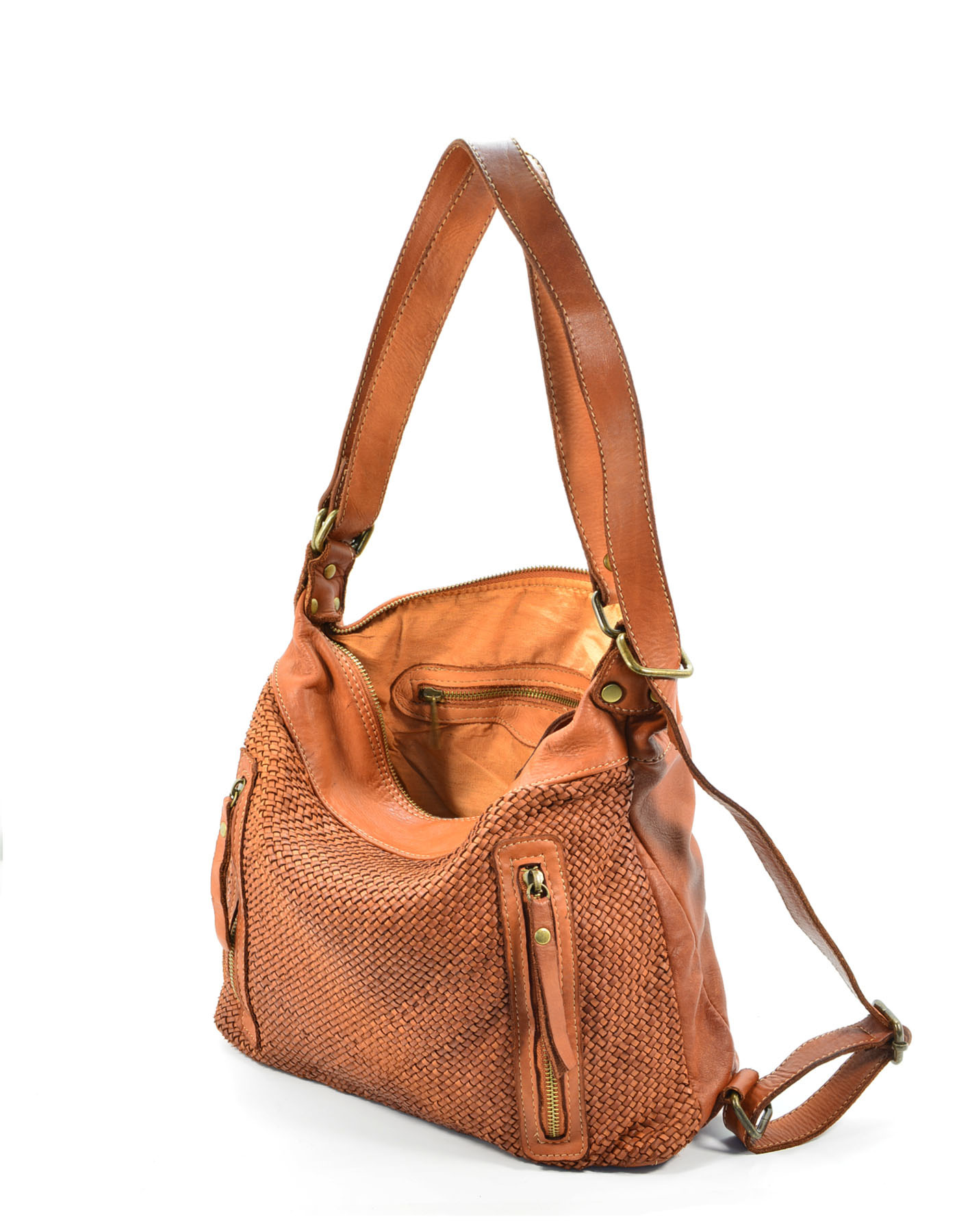 Backpack bag with double front zip pocket display picture 3